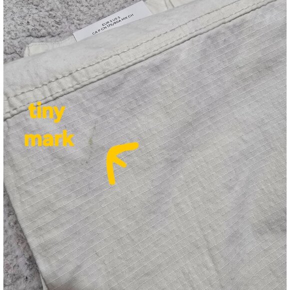 H&M Womens White Slim Fit Elastic Waist Pants Cargo Pockets High Rise Size S NWT - Picture 3 of 9